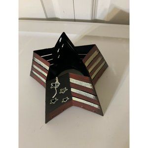 Metal Five Point Star Votive Holder-July 4th Candle‎ Holder